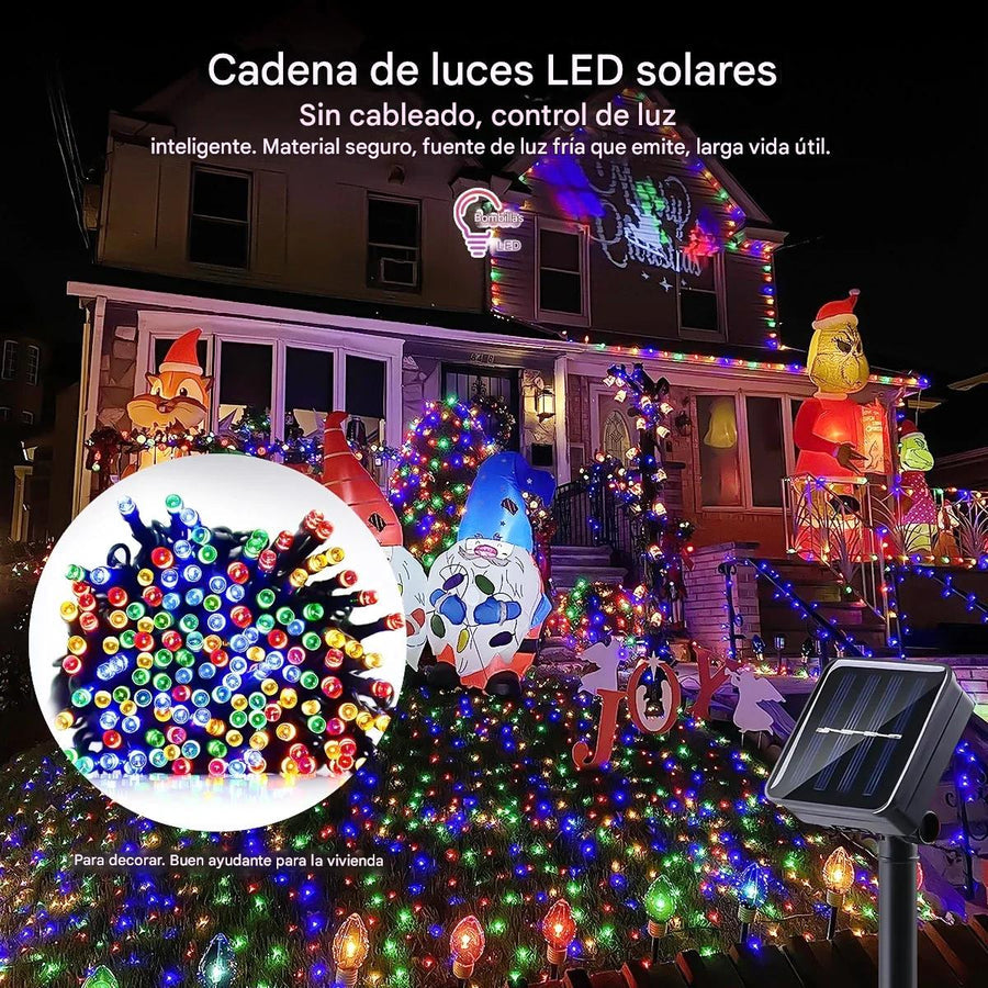 Luces Navideñas con PANEL SOLAR 30 METROS + ENVIO GRATIS