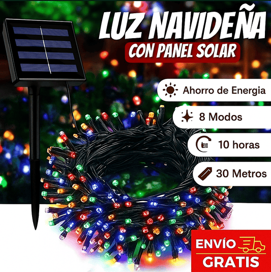 Luces Navideñas con PANEL SOLAR 30 METROS + ENVIO GRATIS