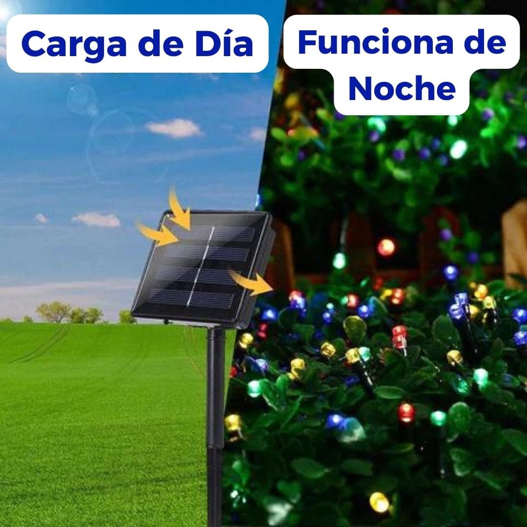 Luces Navideñas con PANEL SOLAR 30 METROS + ENVIO GRATIS