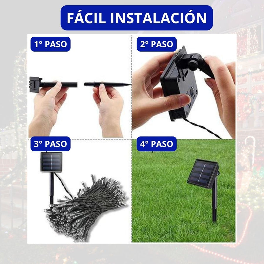 Luces Navideñas con PANEL SOLAR 30 METROS + ENVIO GRATIS