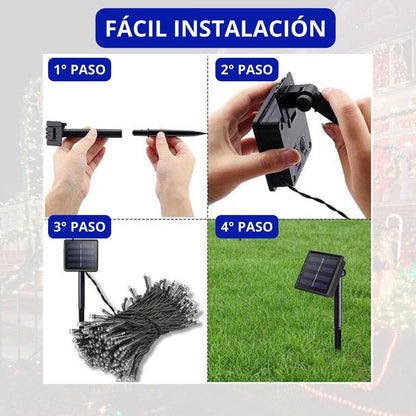 Luces Navideñas con PANEL SOLAR 30 METROS + ENVIO GRATIS
